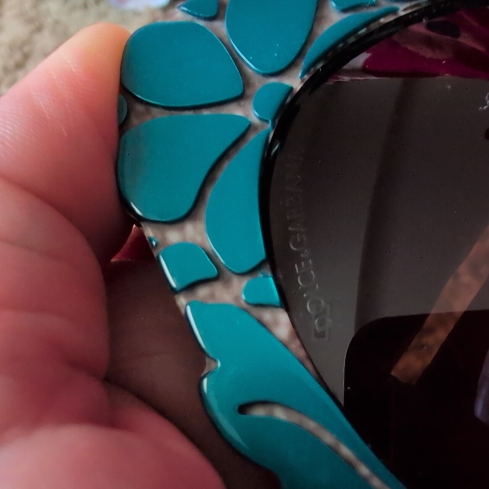 Dolce & Gabbana Teal Floral Sunglasses - Picture 6 of 6